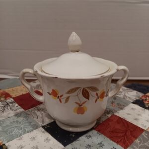 Hall's Sugar Bowl Autumn Leaf Floral Pattern